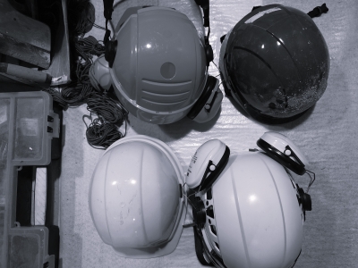 I have four (4) safety helmets as became clear last week´s Quiz.   What are the colors of them?  Every can try three (3) times.  The first one with the right combination will get a BEER !!! (I´d like to offer bigger price but my Ownership Contract does not allow it).  Time limit this evening.