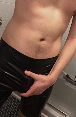 me in my rubber shorts