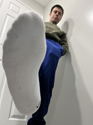 Rare image of a new clean white sock. Enjoy it while you can cause these won’t stay clean for long.