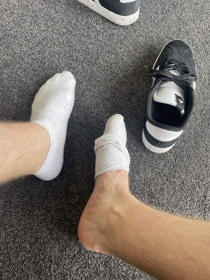 Post-run sweaty socks.