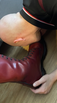 Licking your skinhead masters boot is the service you want to be doing